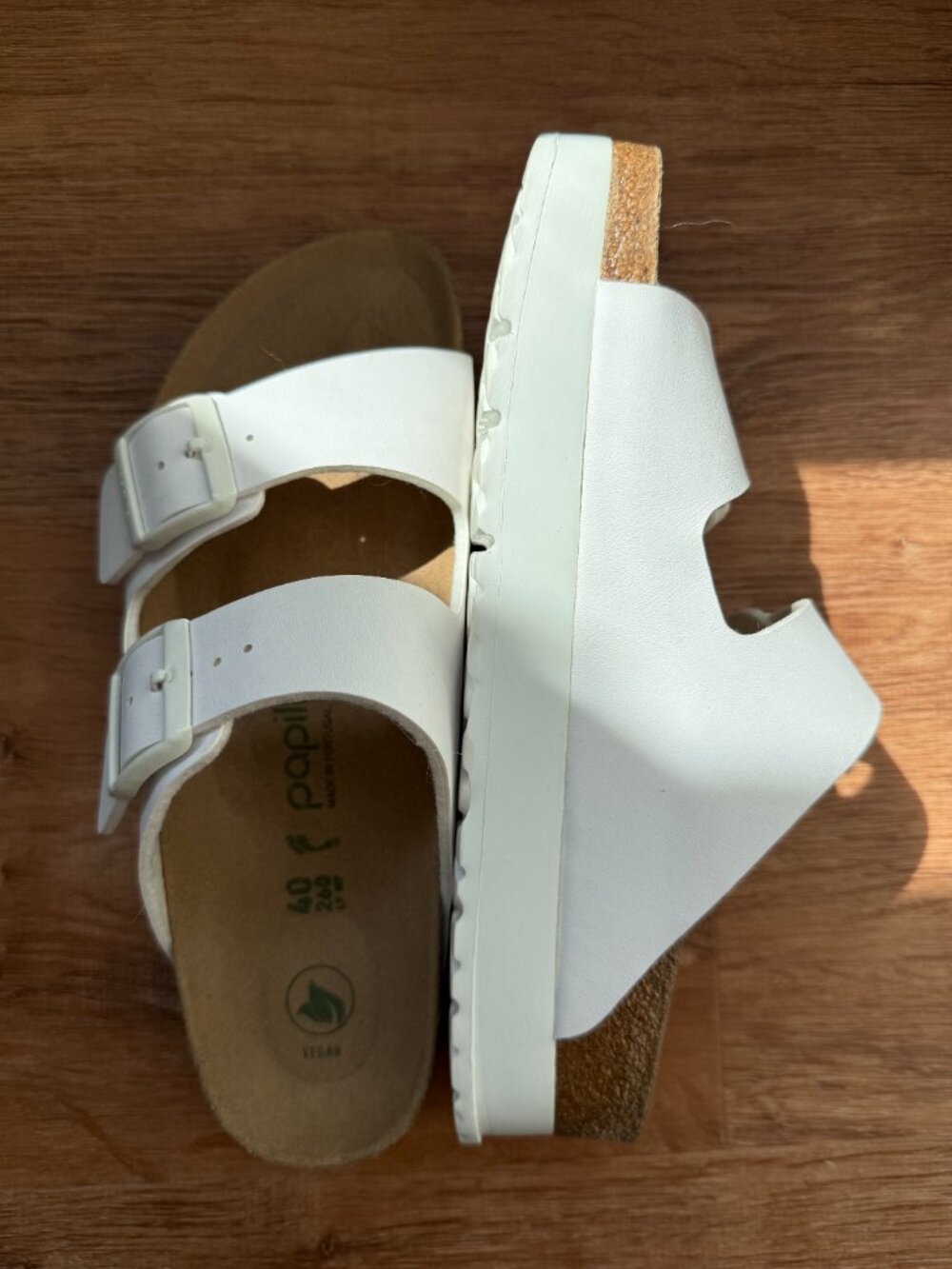 Birkenstock Arizona Platform Sandal, white, sz 40 - Picture 3 of 6
